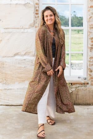 Vintage Sari Dustcoat - Amora - Silk