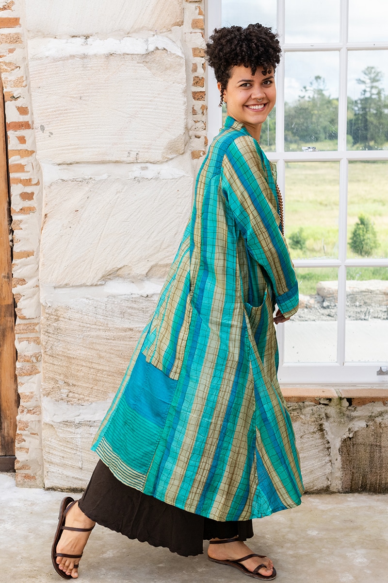 Vintage Sari Dustcoat - Occian - Silk