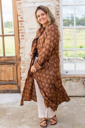 Vintage Sari Dustcoat - Awenka - Silk