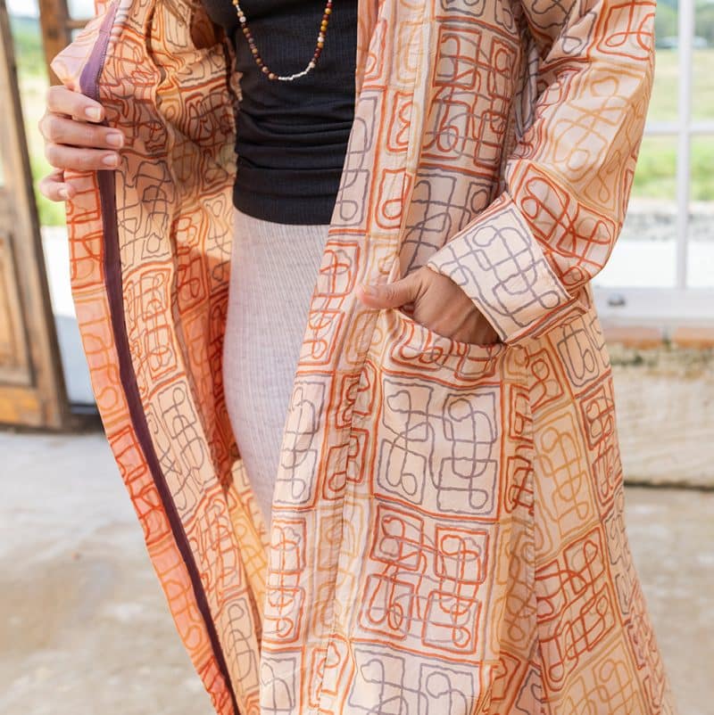 Vintage Sari Dustcoat - Joileh - Silk