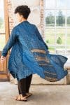 Vintage Sari Dustcoat - Marin - Wool - Silk