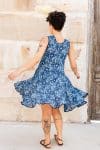 Flamenco Dress Knee Length - Indigo Blooms