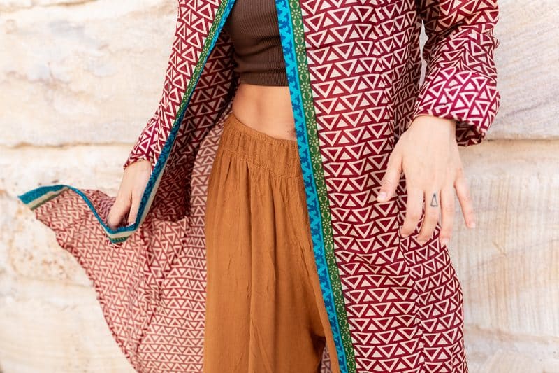 Vintage Sari Dustcoat - Museh - Silk