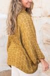 Vintage Sari Amira - Golden Flower - wool - silk