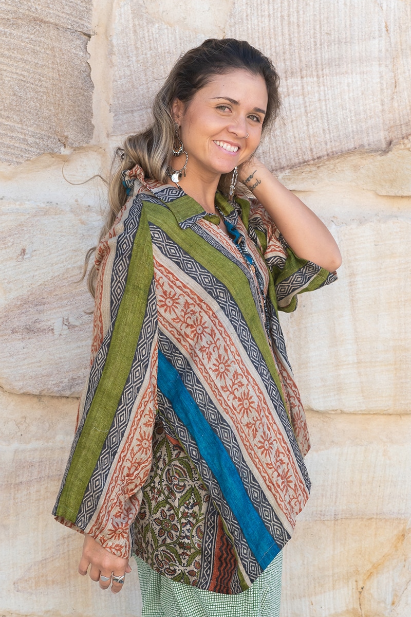 Vintage Sari Amira - Sol - Wool - Silk