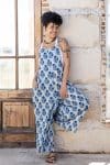 Lucy Overalls - Indigo Botanical