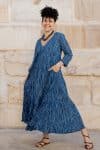 Mevlana Dress with Sleeves - Indigo Rio