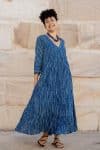 Mevlana Dress with Sleeves - Indigo Rio