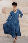 Mevlana Dress with Sleeves - Indigo Rio