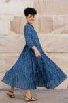 Mevlana Dress with Sleeves - Indigo Rio