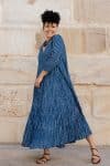 Mevlana Dress with Sleeves - Indigo Rio