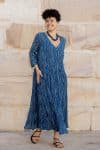 Mevlana Dress with Sleeves - Indigo Rio