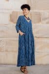 Mevlana Dress with Sleeves - Indigo Rio