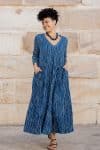 Mevlana Dress with Sleeves - Indigo Rio