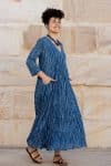 Mevlana Dress with Sleeves - Indigo Rio