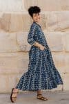 Mevlana Dress with Sleeves - Indigo Liana