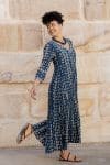 Mevlana Dress with Sleeves - Indigo Liana