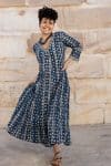 Mevlana Dress with Sleeves - Indigo Liana