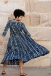 Mevlana Dress with Sleeves - Indigo Liana