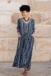 Mevlana Dress with Sleeves - Indigo Liana