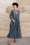 Mevlana Dress with Sleeves - Indigo Liana