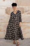 Mevlana Dress with Sleeves - Onyx Cosmos