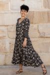 Mevlana Dress with Sleeves - Onyx Cosmos