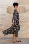 Mevlana Dress with Sleeves - Onyx Cosmos