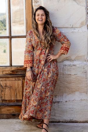 Mevlana Dress with Sleeves - Fossil