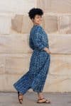 Mevlana Dress with Sleeves - Indigo Fantail