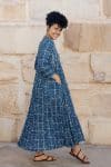 Mevlana Dress with Sleeves - Indigo Fantail