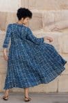 Mevlana Dress with Sleeves - Indigo Fantail