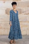 Mevlana Dress with Sleeves - Indigo Fantail