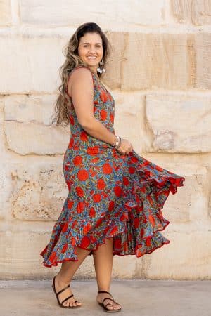 Flamenco Dress - Vintage Coral Rose