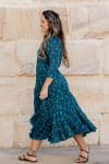 Flamenco Dress with Sleeves - Lapis Peony