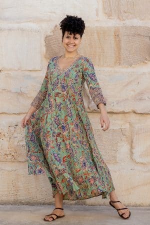 Mevlana Dress with Sleeves - Vintage Sage