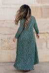 Mevlana Dress with Sleeves - Forest Gingham