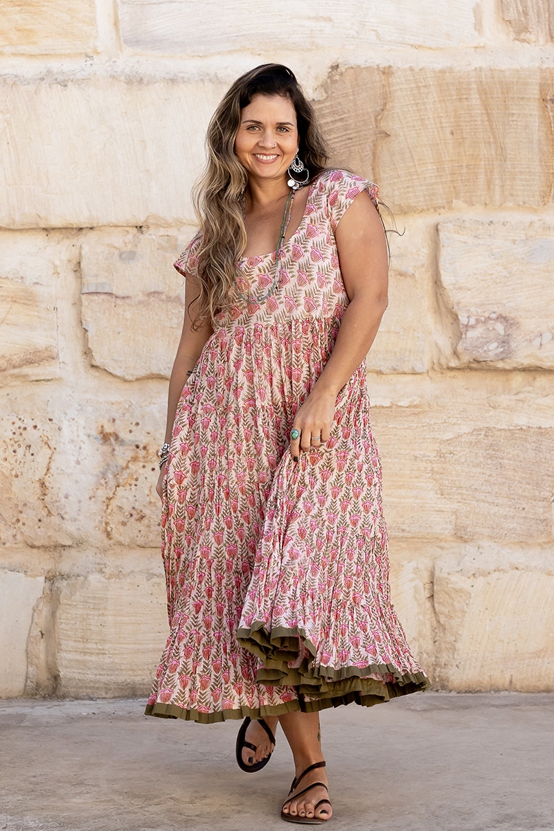 Jalabi Dress- Vanilla Rose