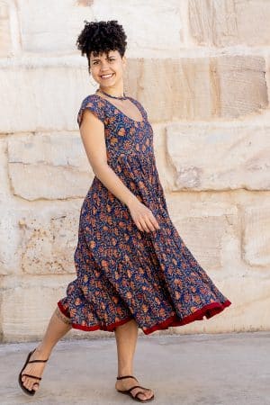 Jalabi Dress- Blue Tango