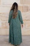 Mevlana Dress with Sleeves - Forest Gingham