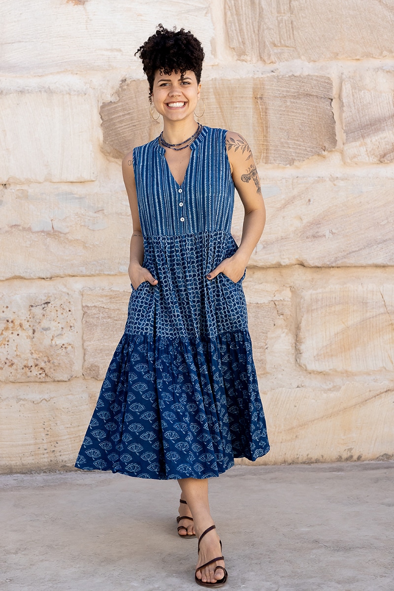 Jhali sleeveless - Indigo Rio