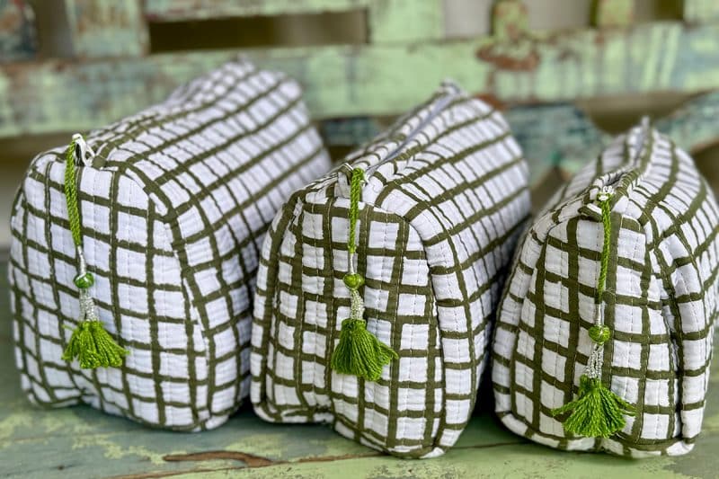 Washbag - Basil Check