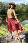 Coco Skirt - Red Paisley