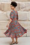 Flamenco Dress with Sleeves - Vintage Coral Rose