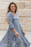 Flamenco Dress with Sleeves - Blue Bayou