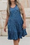 Flamenco Dress Knee Length - Indigo Dew