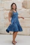 Flamenco Dress Knee Length - Indigo Dew