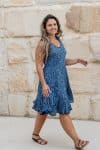 Flamenco Dress Knee Length - Indigo Dew