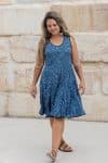 Flamenco Dress Knee Length - Indigo Dew