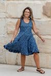 Flamenco Dress Knee Length - Indigo Dew